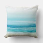 シーブルーウォーターカラービーチ波沿岸 クッション (正面)