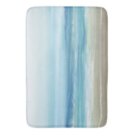 シーブルーウォーターカラー海波沿岸ビーチ バスマット