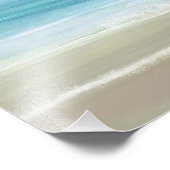 シーブルーウォーターカラー海波沿岸ビーチ フォトプリント            (角)