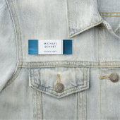 シーブルーエレガントブラシ仕上げメタリック事業 名札 (インサイチュ)