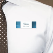 シーブルーエレガントブラシ仕上げメタリック事業 名札