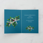 シーブルークリスマスフォトメッセージ折り畳みカード シーズンカード (内部)