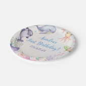 シーブルーシーライフの下1st誕生日パーティー ペーパープレート (アングル)