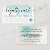 シーブルーティール(緑がかった色)シンプルグラデーションロイヤリティベーカリー 名刺 (正面/裏面)