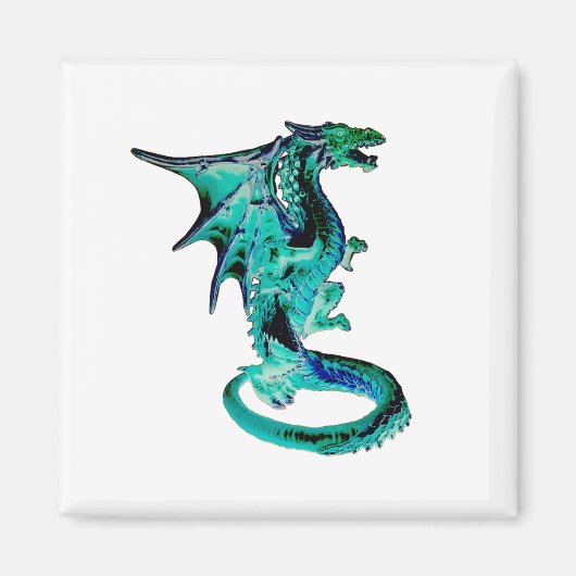 シーブルードラゴンスクエアマグネット マグネット (正面)