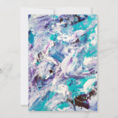 シーブルーパープルブラエレガントシ結婚ストローク 招待状 (裏面)