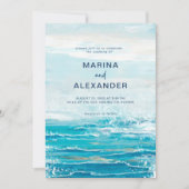 シーブルービーチウェーブコースト結婚ーズ 招待状 (正面)