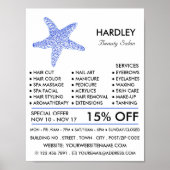 シーブルービーチヒトデ，ボーティシャン，美しいサロン ポスター (正面)