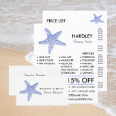 シーブルービーチヒトデ，ボーティシャン，美しいサロン 名刺