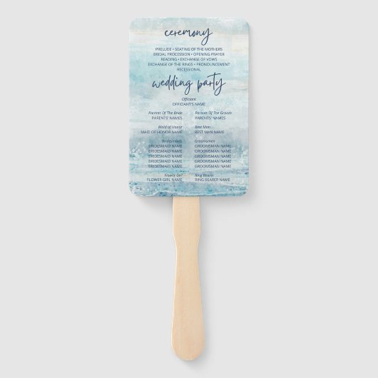 シーブルービーチ波水色結婚式 プログラム ハンドファン (裏面)