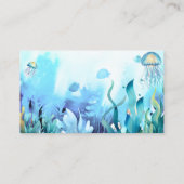 シーブルーベビーの男の子の赤ちゃんシャワー浴びる本 エンクロージャーカード (裏面)