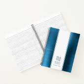 シーブルーモノグラムのブラシ仕上げメタリック事業 ノートブック (内部)