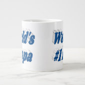 シーブルー半文字巨大コーヒーマグ付きパパ ジャンボコーヒーマグカップ (正面)