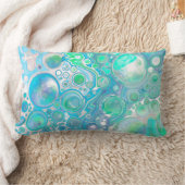 シーブルー抽象芸術バブル装飾用クッション ランバークッション (ブランケット)