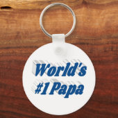 シーブルー文字のパパ キーホルダー (正面)