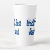 シーブルー文字の夫 カフェラテマグ (正面)