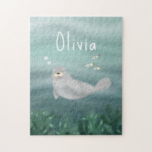 シーブルー海シールキッズ ジグソーパズル