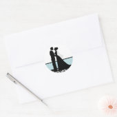 シーブルー結婚のカップル・シール ラウンドシール (封筒)