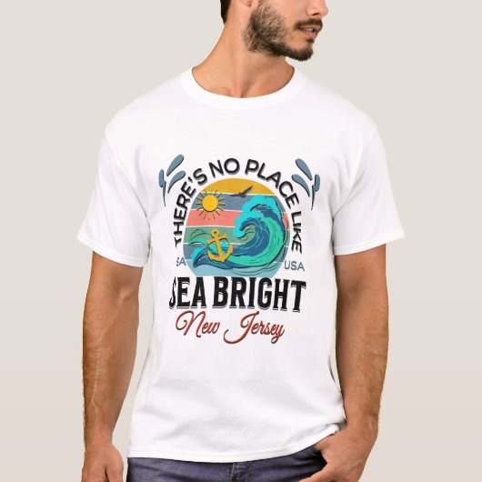 シーブルー、ニュージャージー州 Tシャツ (正面)