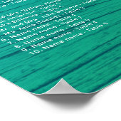 シーブルーnグリーンウェディングレセプションシーティングチャート ポスター (角)