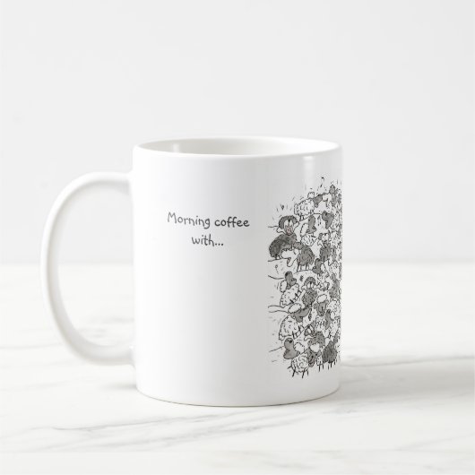 シープおもしろいコワールマグ コーヒーマグカップ (左)