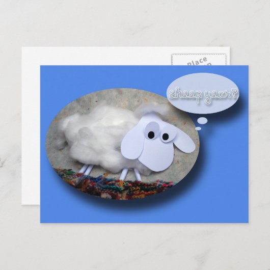 シープイヤー中国のかわいい新年誕生日〔占星術の〕十二宮図P シーズンポストカード (正面/裏面)