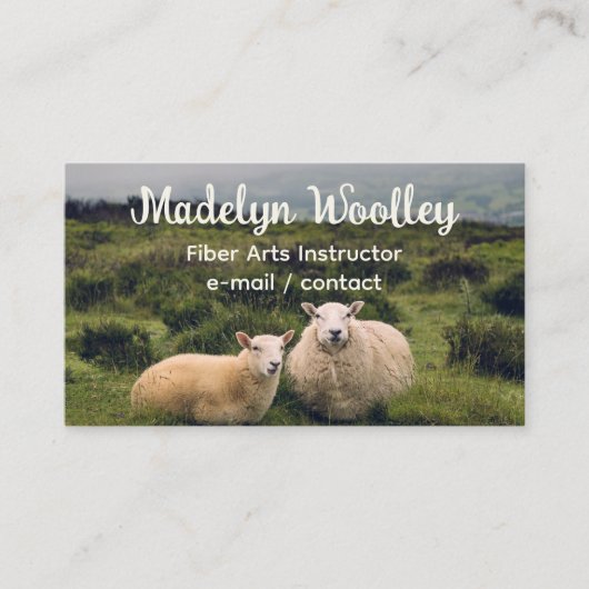 シープインフィールド繊維アーツウールヤーン編み物 名刺 (正面)