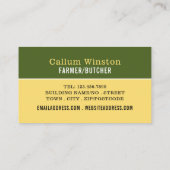 シープインフィールド、農家&肉屋 名刺 (裏面)