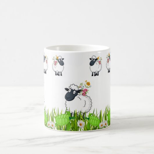 シープグリーンタートルズフローラマグ コーヒーマグカップ (中央)