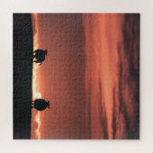 シープサンセット自然写真 ジグソーパズル (横)