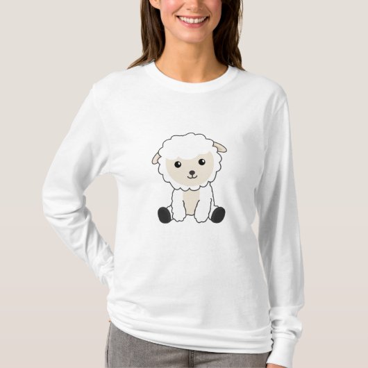 シープスウィートヒツウールおもしろい動物ベビー子羊 Tシャツ (正面)