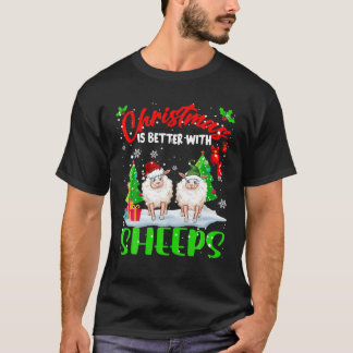 シープスサンタ小妖精や小人羊FAでクリスマスが良い Tシャツ