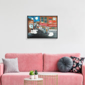 シープタウン絵を描ズバイアルフレッドキツネ キャンバスプリント (インサイチュ (リビング))