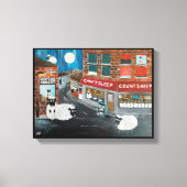 シープタウン絵を描ズバイアルフレッドキツネ キャンバスプリント (正面)