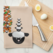 シープツリーベージュキッチンハンドタオル キッチンタオル (四つ折り)