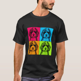 シープドゥードル犬 ポップアートデザイン イラスト カラー Tシャツ
