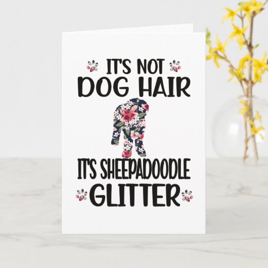 シープドードル愛犬マムパパシープドードルオーナー カード (黄色い花)