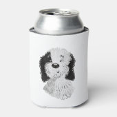 シープドードル手描きイラストレーション 缶クーラー (缶正面)