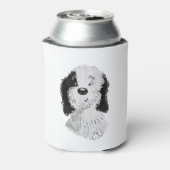 シープドードル手描きイラストレーション 缶クーラー (缶裏面)