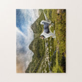 シープハーディングブルーメルラフのコリー –  ジグソーパズル (縦)