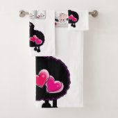 シープピンクのハートハンドバスルームのタオルセット バスタオルセット (インサイチュ)