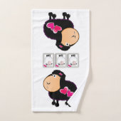 シープピンクのハートハンドバスルームのタオルセット バスタオルセット (ハンドタオル)