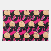 シープピンクハートキッチンハンドタオル キッチンタオル (横)