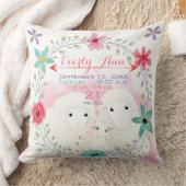 シープファミリーベビーガール誕生レコード誕生統計 クッション (ブランケット)