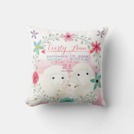 シープファミリーベビーガール誕生レコード誕生統計 クッション