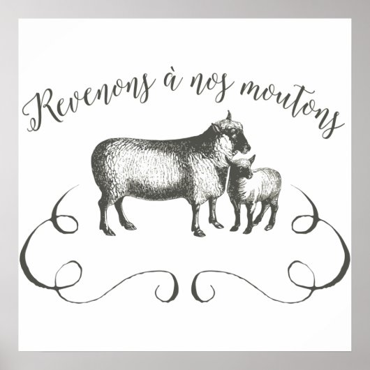 シープファームおもしろい式フランスのヴィンテージスタイル ポスター (正面)
