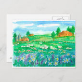 シープファームハウスワイルドフラワーズ引っ越しました ポストカード (正面/裏面)