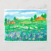 シープファームハウスワイルドフラワーズ引っ越しました ポストカード (正面)