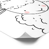 シープファーム動物子供部屋ラムウォールアートモノクロ ポスター (角)