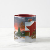 シープファーム納屋周囲の庭インウィンターホレイショ1885 マグカップ (中央)